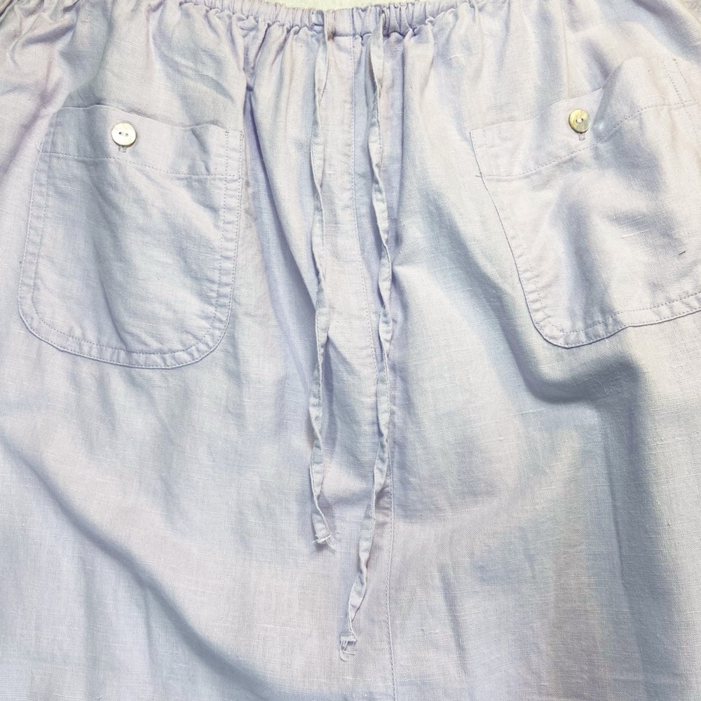 DM&Co light purple linen cotton maxi drawstring skirt L - Picture 3 of 7